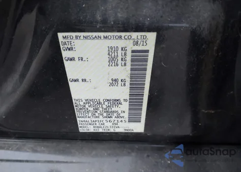 2015 Nissan Altima 2.5 S из США, поврежденный, VIN 1N4AL3AP1FC567145